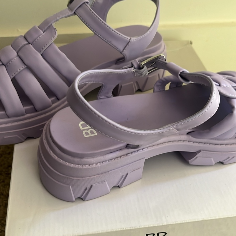BP Purple Platform Jelly Sandals with Woven Design - Picture 3 of 4